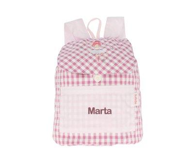 Small Vichy Ballet Personalised Backpack