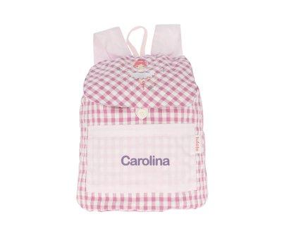 Small Vichy Ballet Personalised Backpack