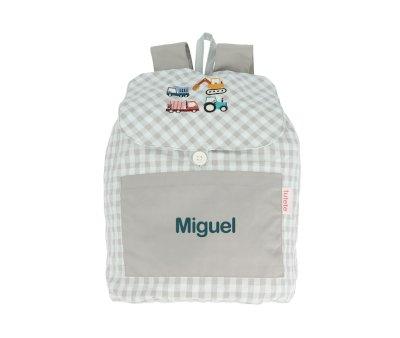 Small Vichy Trucks Personalised Backpack