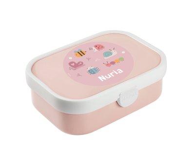 Midi Lunch Box Campus Pink Bugs Personalized