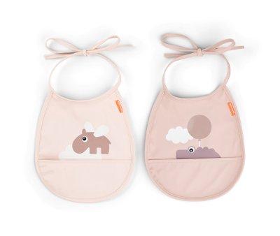 Pack 2 Bibs Pocket Elphee Happy Clouds Powder