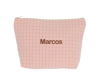 Neceser Personalizzabile Nordic Check Blush