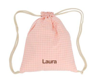 Sacca Zaino Personalizzabile Nordic Check Blush