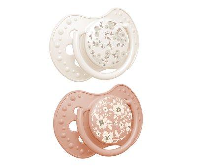 2 Chupetes Dinmicos Lovi Blossom Crema/Coral