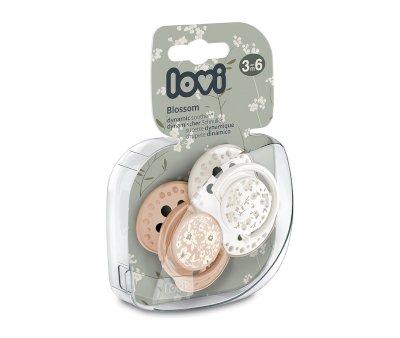 2 Chupetes Dinmicos Lovi Blossom Crema/Coral