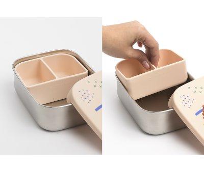 Caja de Almuerzo Acero con Separador Extrable Tiny Bits