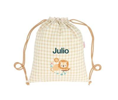 Vichy Savannah Drawstring Backpack Personalised