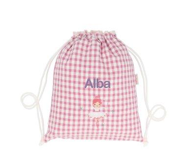 Vichy Ballet Personalised Drawstring Backpack