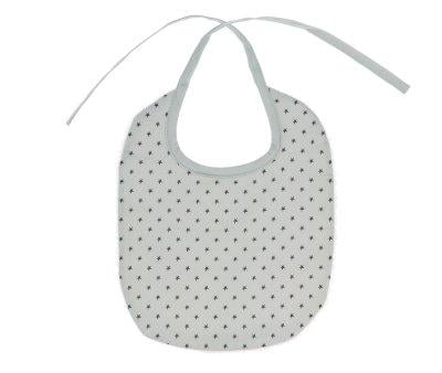 Babero Algodn Mini Star Grey Personalizable