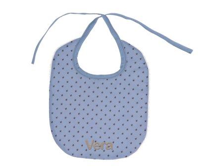 Babero Algodn Mini Star Blue Personalizable