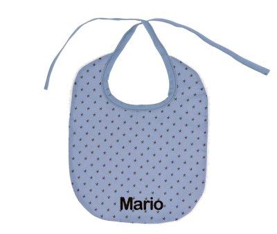 Babero Algodn Mini Star Blue Personalizable