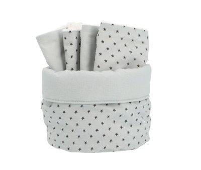 Basket with Personalized Mini Star Grey Dribble Bib