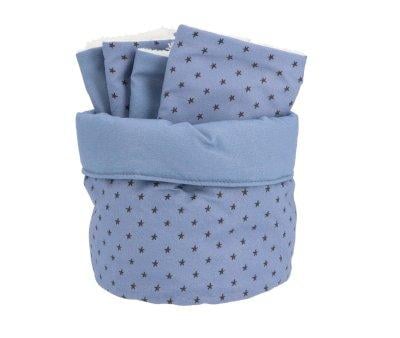 Basket with Mini Star Blue Personalizable Teether Bibs