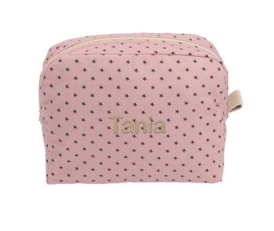 Large Star Pink Personalised Toiletry Bag