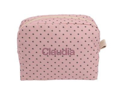 Large Star Pink Personalised Toiletry Bag