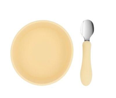 Silicone Bowl + Steel Spoon Sun