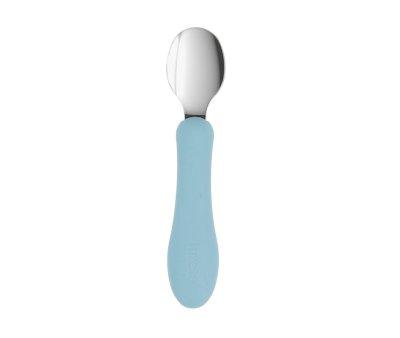 Silicone Bowl + Steel Spoon Sky Blue