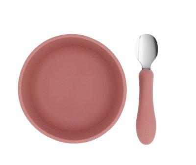 Ciotola Ventosa e Cucchiaio Acciaio Tutete Brick Blush