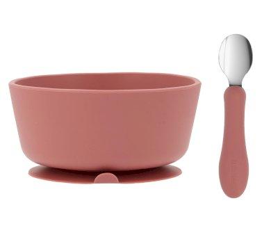 Ciotola Ventosa e Cucchiaio Acciaio Tutete Brick Blush