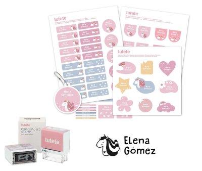 Sello Personalizado + Combinado Termo y Pegatinas Magical Unicorn