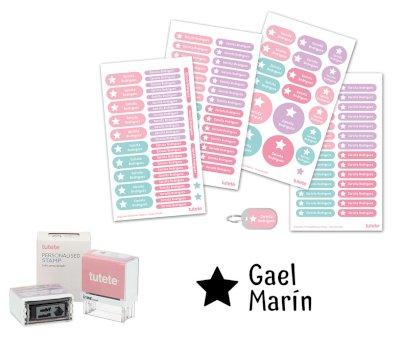 Sello Personalizado Gran Estrella + Combinado Termo y Pegatinas Rosa Estrella