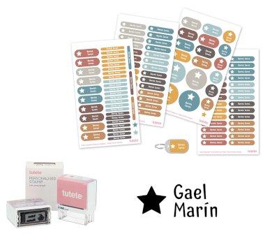 Sello Personalizado Gran Estrella + Combinado Termo y Pegatinas Retro Nordic Estrella