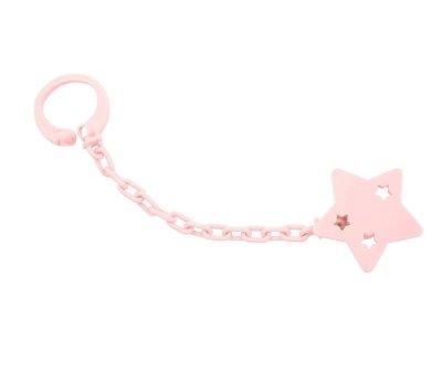 Porta Chupetas Personalizado Star Powder Pink