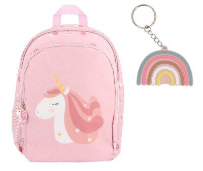Medium Backpack Magical Unicorn + Personalised Keychain