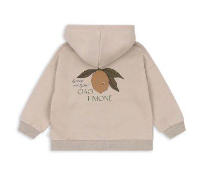 Hooded Sweatshirt with Zipper Lou French Oak