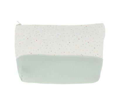 Necessaire Personalizvel Rainbow Dots Green