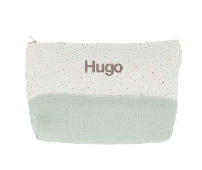 Necessaire Personalizvel Rainbow Dots Green