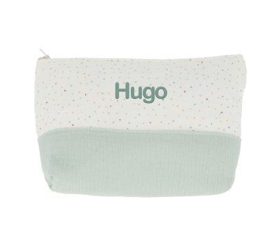 Necessaire Personalizvel Rainbow Dots Green