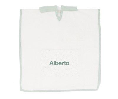 Poncho Rainbow Dots Verde Personalizable