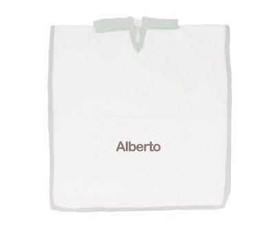 Poncho Rainbow Dots Verde Personalizable