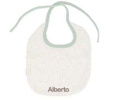Babete Algodo Verde Rainbow Dots Personalizvel