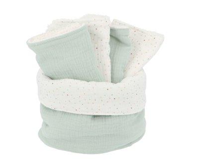 Cesta con Secababitas Rainbow Dots Verde Personalizable