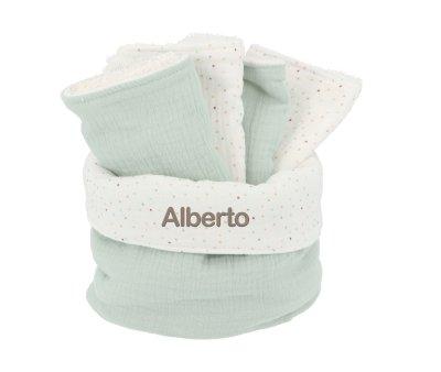 Cesta con Secababitas Rainbow Dots Verde Personalizable