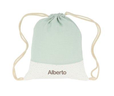 Mochila Saco Rainbow Dots Verde Personalizable