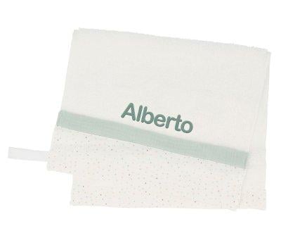 Toalla Guardera Rainbow Dots Verde Personalizable