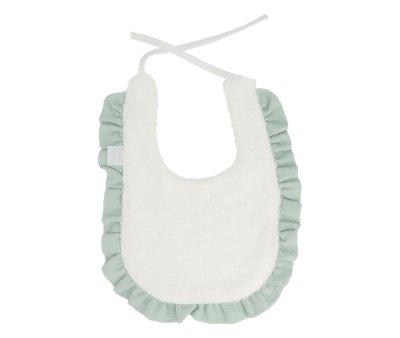 Babero Algodn Volante Rainbow Dots Verde Personalizable