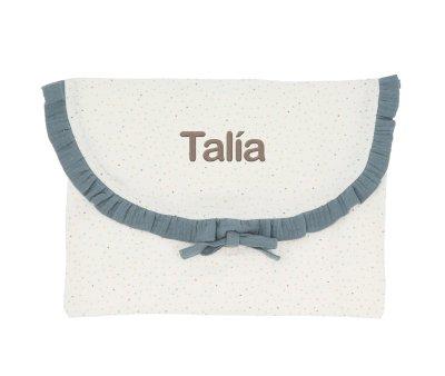 Blue Rainbow Dots Change Bag Personalised