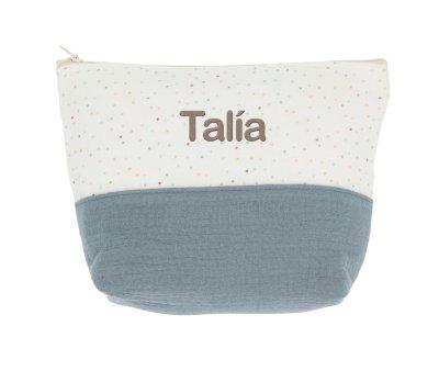Neceser Infantil Rainbow Dots Azul Personalizable
