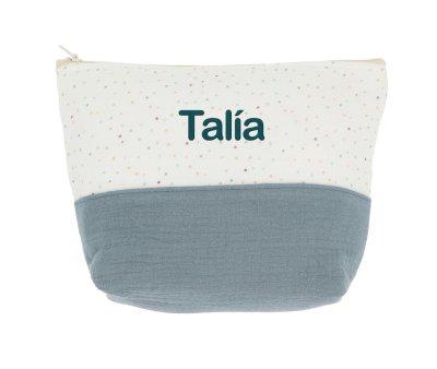Neceser Infantil Rainbow Dots Azul Personalizable