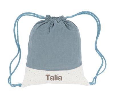Sacca Zaino Personalizzabile Rainbow Dots Blu