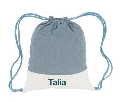 Sacca Zaino Personalizzabile Rainbow Dots Blu