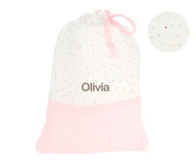 Rainbow Dots Pink Lunch Bag Personalised