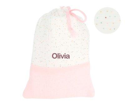 Rainbow Dots Pink Lunch Bag Personalised