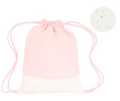 Mochila Saco Rainbow Dots Rosa Personalizable