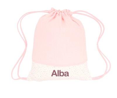 Mochila Saco Rainbow Dots Rosa Personalizable