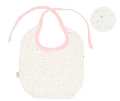 Babete de algodo rosa Rainbow Dots personalizvel